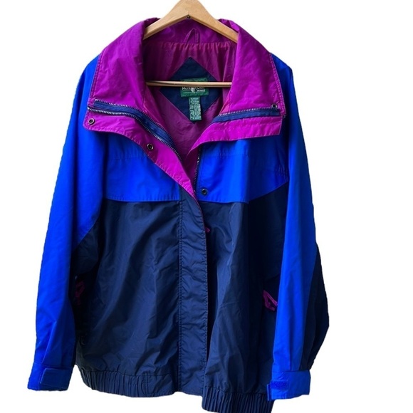 Hunt Club Jackets & Blazers - Hunt Club Woman Vintage Black/Blue/Magenta Nylon Color Block Jacket. Size 2X
